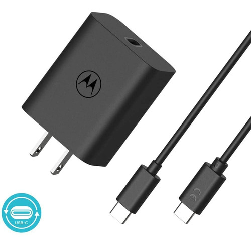Turbo Power 30w Motorola Original Tipo C G9 Plus Edge 20 Pro Negro