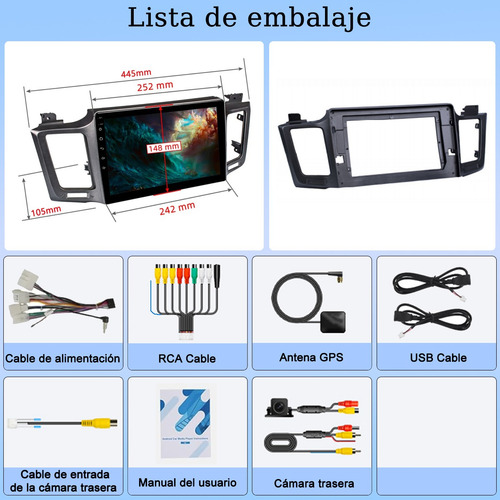 Estéreo Android 4+64g Carplay Para Toyota Rav4 2013-2017 Gps Toyota Rav4 2013-2017