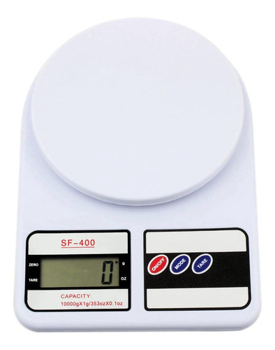 Balanza Pesa Digital Gramera De Cocina 10 Kilos Capacidad máxima 10 kg Color Blanco