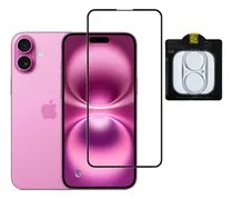 Comprar Vidrio Templado Full Cover Para Iphone 16 Plus + Prot Camara