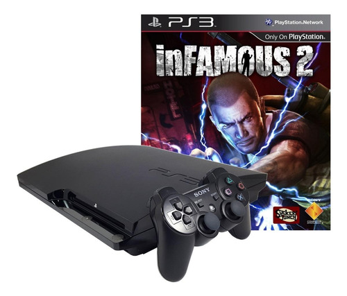 Sony PlayStation 3 Slim 320GB inFAMOUS 2 cor  charcoal black