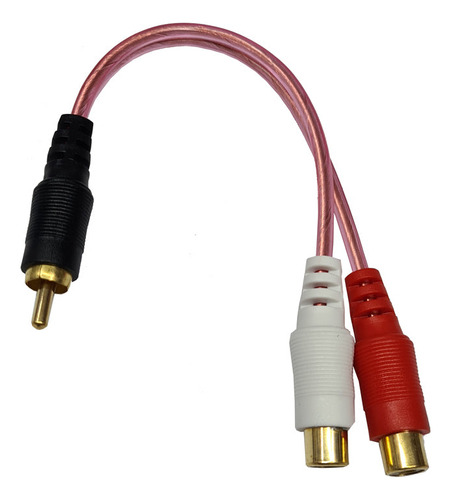 Cable Y 1 Plug Macho Rca A 2 Plug Hembra Rca 10cm Radox 08