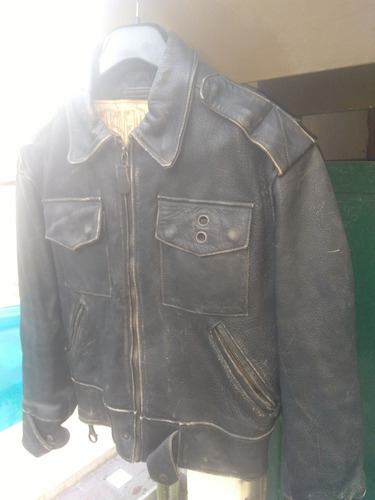 Campera De Cuero Original Motor Oil - Mujer