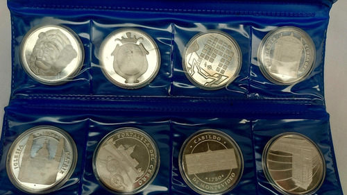 Imagen 4 de 5 de Set De Monedas, 250 Años Fundacion Montevideo. Plata. 200grs