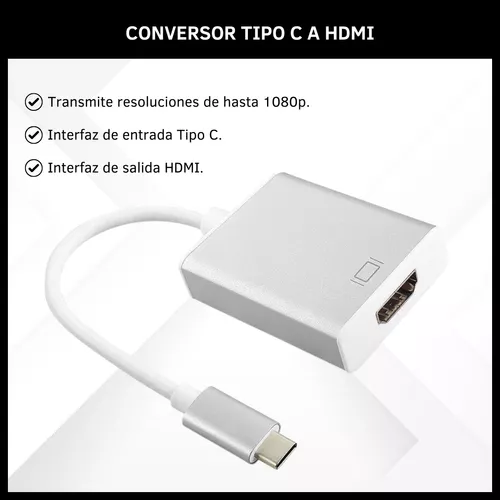 Cable Conversor Adaptador Usb Tipo C Macho A Hdmi Hembra