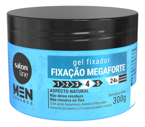 Gel Fixador Megaforte Aspecto Natural Men Salon Line 300g