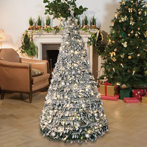 De Navidad Artificial Plegable Con Luces, 180x90cm