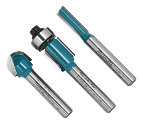 Set Juego Kit 3 Fresa 1/4 Makita D-16461 Madera P/ Router Bb
