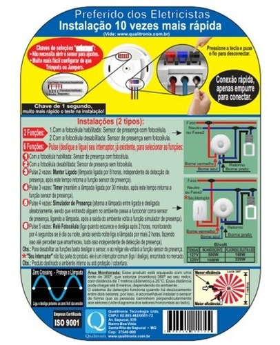 Imagem 6 de 9 de Sensor De Presença Teto Embutir / Sobrepor Qa19m