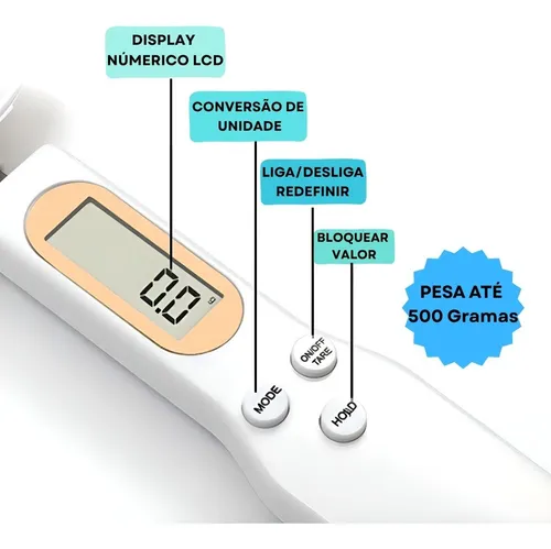 Colher Digital Medidora Balan&ccedil;a Dosador Cozinha Precis&atilde;o