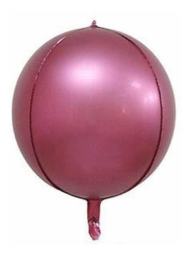 Globo Metalizado 4d Vinotinto R18/ 45cm (orbs)- 5 Unidades