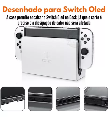 Capa (alta Proteção) Tpu + Pelicula P/ Nintendo Switch Oled
