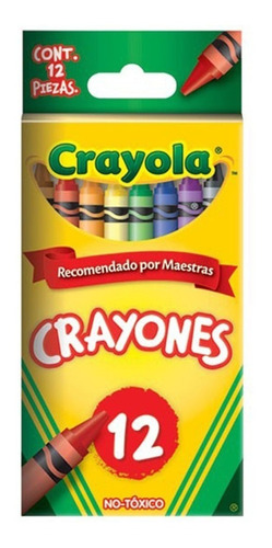 Caja Crayones Crayolas 12 Unidades Colores Surtidos Febo