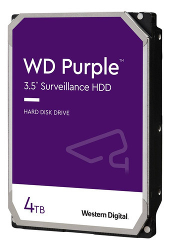 Hd Sata Iii 4tb 3.5pol Western Digital Wd Purple 256mb 6gb/s 5400rpm Sata Wd43purz Ideal Para Dvr Cor Roxo