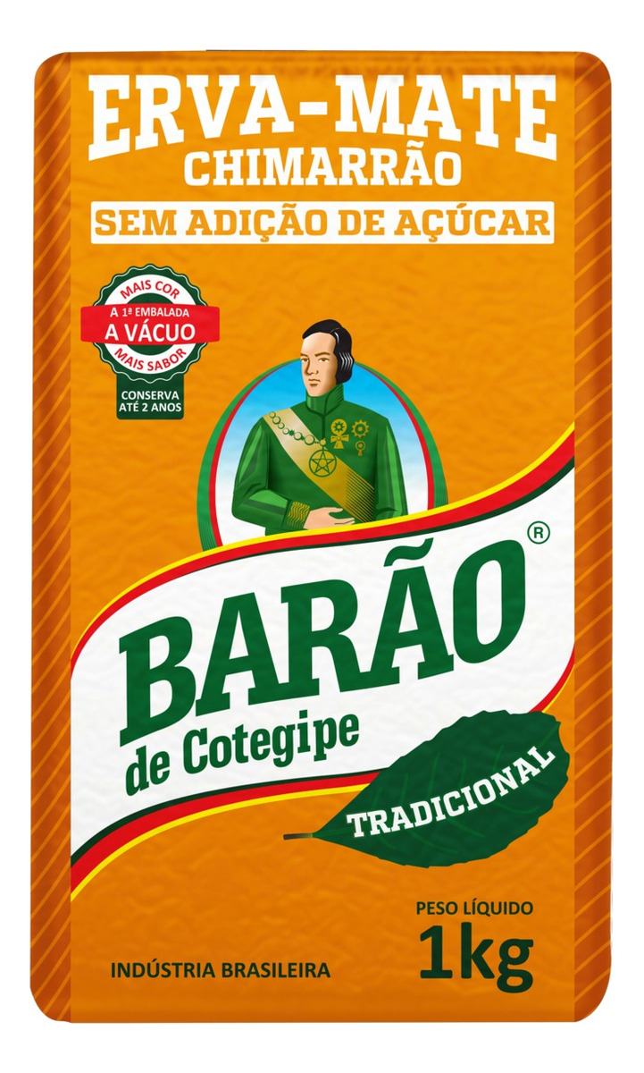 Erva-mate Barão de Cotegipe chimarrão a vácuo tradicional sem glúten 1 kg