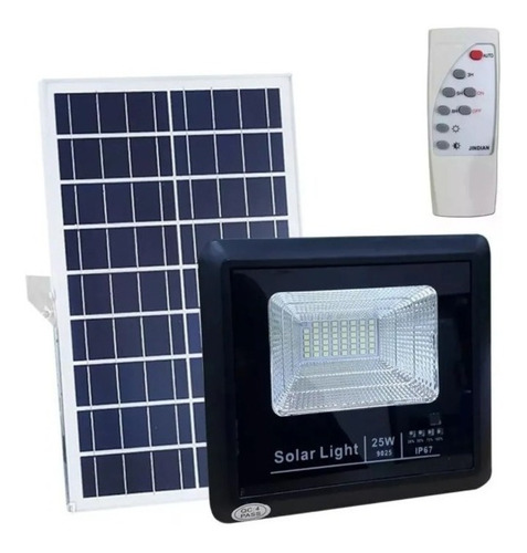 Foco Solar 25w + Panel Solar + Control 