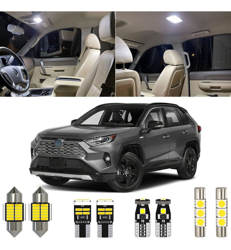 Kit 8 Pieza Luz Interior Led Rav4 Blanca 6000 K Para