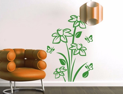 Vinilo Adhesivo Decorativo Pared Plantas Florales Rosas Flor