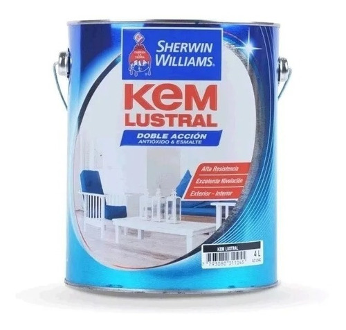 Esmalte Sintetico Brillante Kem Lustral Negro X 4lt Sherwin