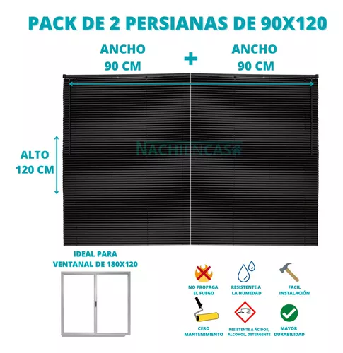 Pack 2 Persianas Americanas De Para Ventana 180x120