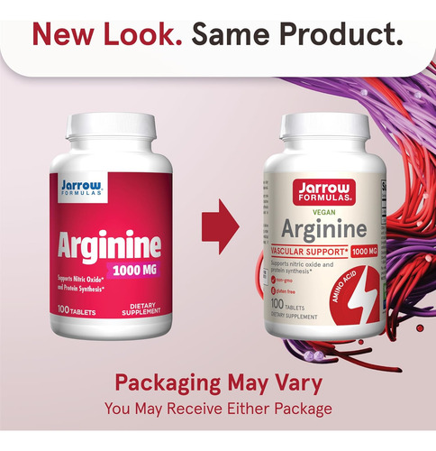 Arginine Arginina Jarrow Formulas 1000mg 100 Tabletas
