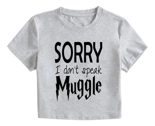 Remera Potter Corta Muggle Harry Hogwarts