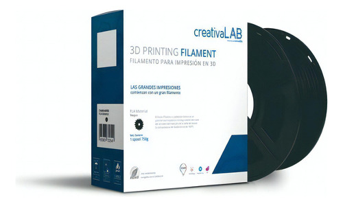 Filamento 3D PLA CreativaKids de 1.75mm y 1kg negro