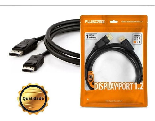 Imagem 1 de 7 de Cabo Displayport 1.2 4k 3 Metros Blindado