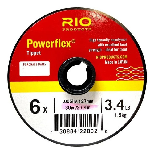 Rio Tippet Powerflex Trout 6x