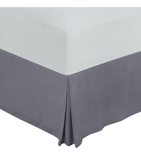 Rodapie Para Cama De Tamaño Twin Gris Oscuro De Microfibra