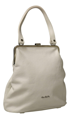 Bolso De Hombro Vintage Mediano Pierre Cardin De Piel Blanca