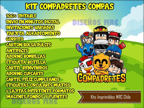 Kit Imprimible Compadretes Los Compas Envio Instantaneo 2x1 | Cuotas sin  interés