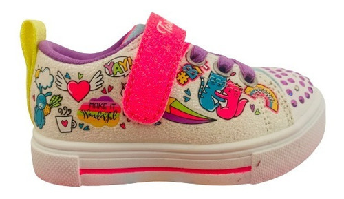 Tenis Skechers Lights Twinkle Sparks Magic 314786n Bco/mul