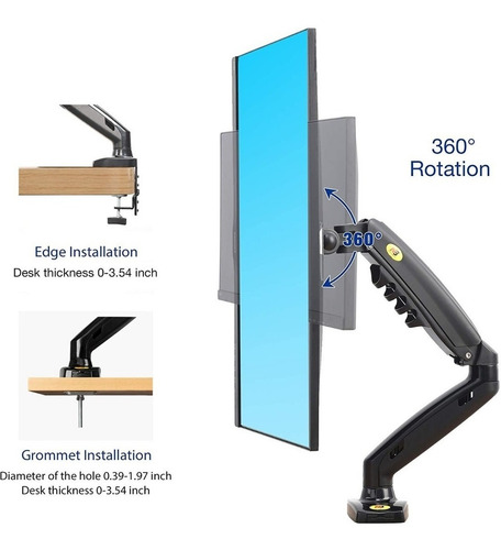 Imagen 9 de 9 de Soporte Escritorio F80 Nuevo 17 A 30 + Adaptador Vesa Fp1