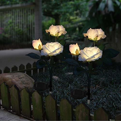 Luces Solares Para Jardín Luces Decorativas De Flores Rosas 