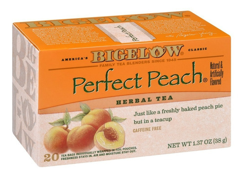 Té Herbal Bigelow Perfect Peach Durazno 20 Bolsitas Import 