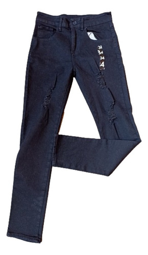 Jeans Negro Strech Entubado Talla Real 32 Marca Rvainz's