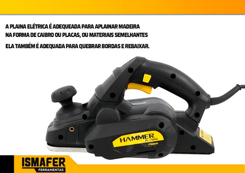 Plaina Elétrica Industrial 750w 220v Hammer Rolamentada Cor