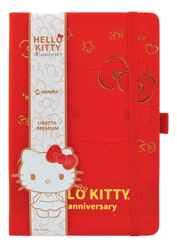 Libreta De Notas Premium Hello Kitty 50 Aniversario Color Rojo