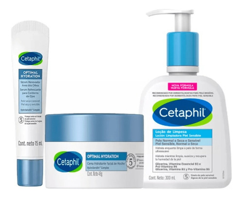 Set Optimal Hydration Noche + Ojos + Loc Limpiadora Cetaphil