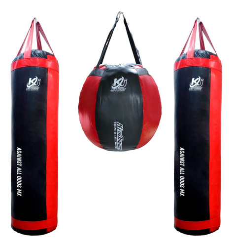 Pqtricgym#2 Saco De Boxeo 120cm Y Bola Redonda Costal De Box