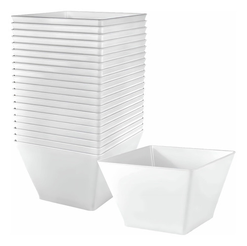 Vajilla Rectangular De Plástico 20 Cuencos Fiesta 100 Ml Per