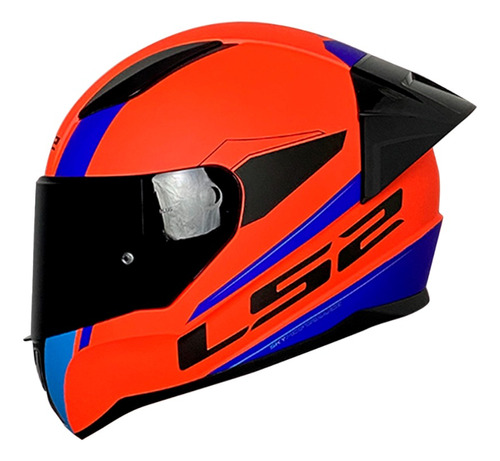 Casco Para Moto Driveway Naranja Mate/azul