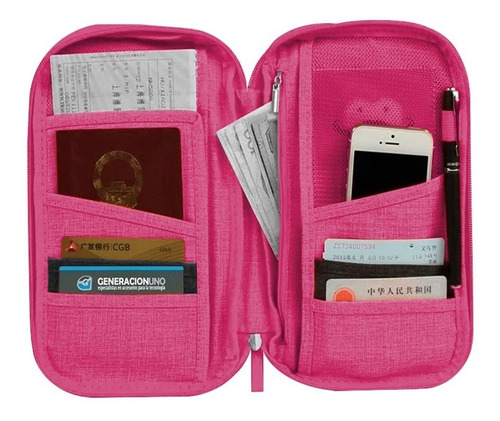 Imagen 1 de 8 de Organizador Viaje Tarjetero Pasaportes Documentos Premium