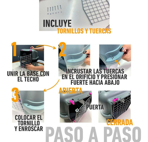 Imagen 2 de 10 de Transportadora Jaula N° 3 Hasta 9 Kg Perros/gatos Durapet´s
