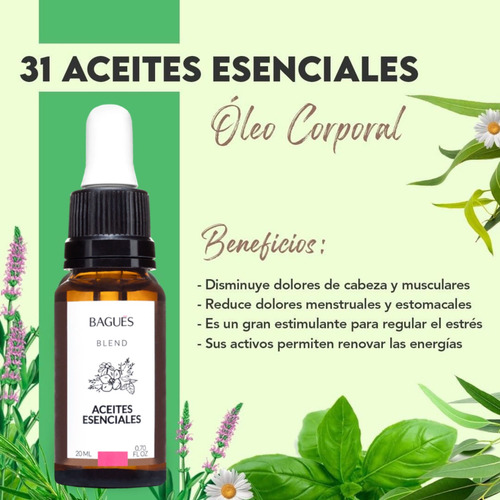 Oleo 31 Aceites Esenciales Bagues X 20 Ml