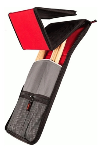 Funda Stickflip Sabian Ssf12 Para Baqueta, Negro Con Rojo