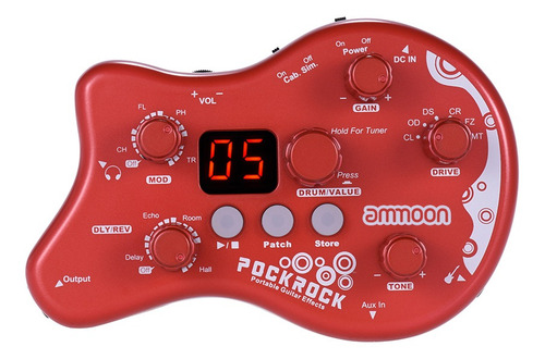 Procesador Multiefectos Ammoon Pockrock Para Guitarra