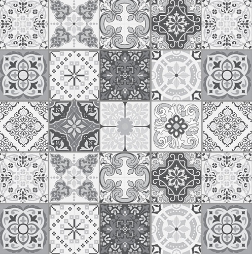 Vinilo Adhesivo Mosaico Azulejo 15x15 Cm X 10 Un Pared Piso Color 15. Verona Bw