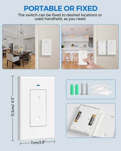 Kit De Receptor E Interruptor De Luz Sem Fio Com